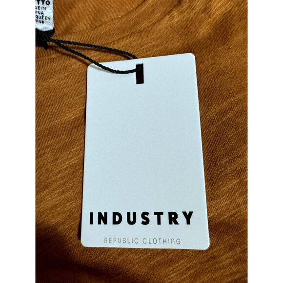 Industry Republic Bronze Double Flutter Ruffle Sleeve Pima Cotton Tee Sz 2X NEW - Picture 7 of 8